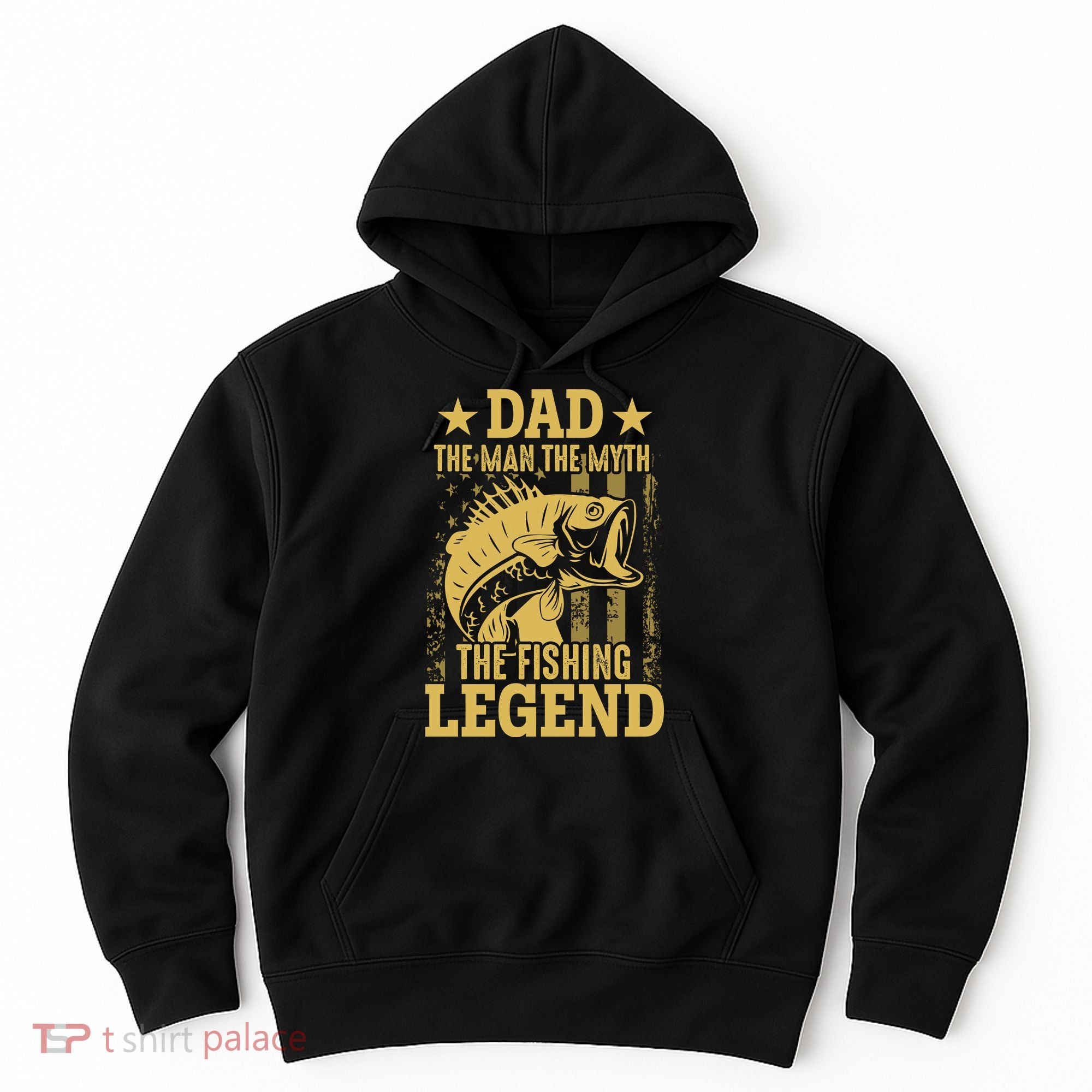 Dad Fishing Legend Flag Hoodie