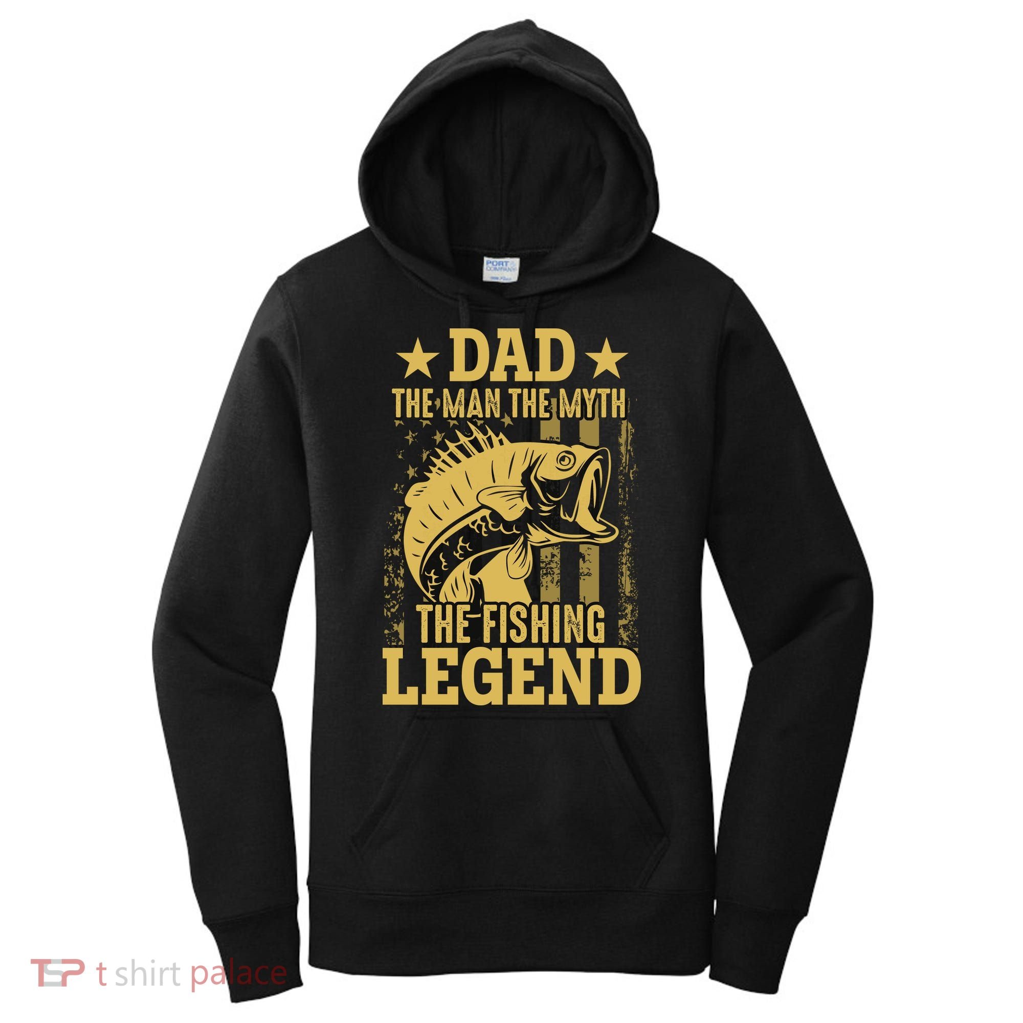 Dad Fishing Legend Flag Women's Hoodie