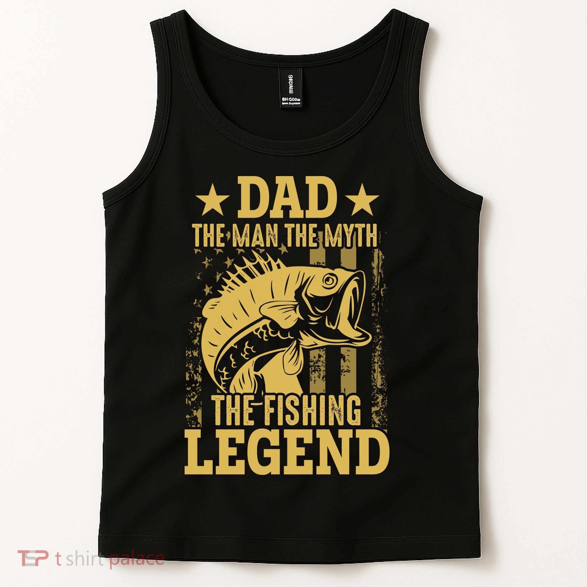 Dad Fishing Legend Flag Tank Top