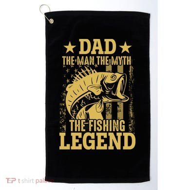 Dad Fishing Legend Flag Golf Towel