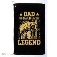 Dad Fishing Legend Flag Golf Towel thumb 0