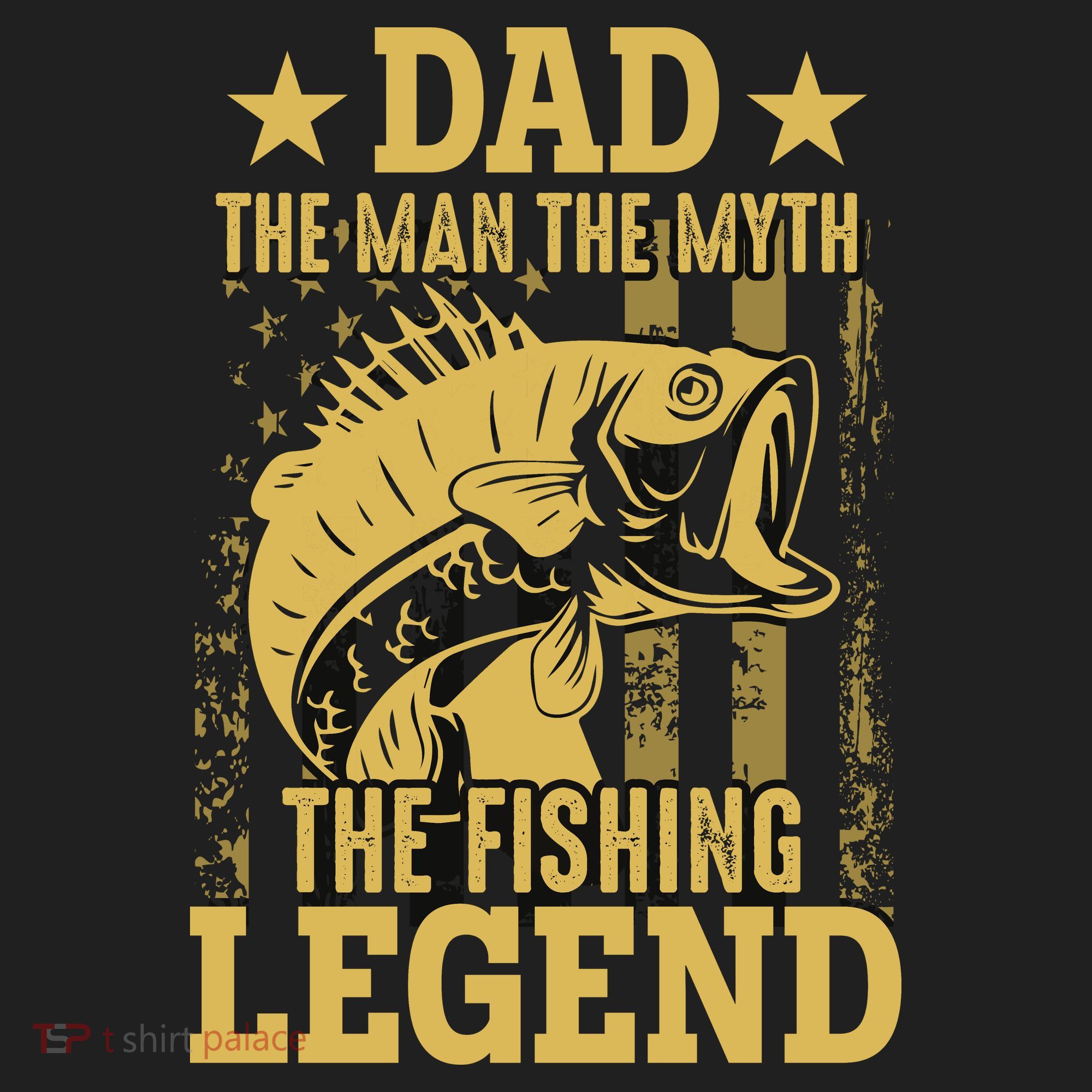 Dad Fishing Legend Flag Golf Towel