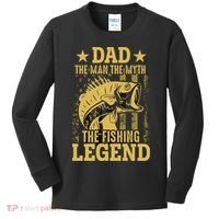 Dad Fishing Legend Flag Kids Long Sleeve Shirt thumb 0
