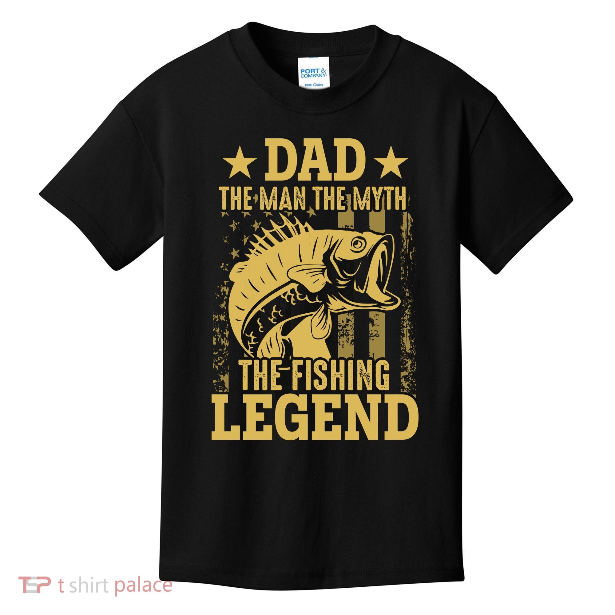 Dad Fishing Legend Flag Kids T-Shirt