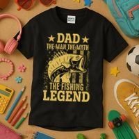 Dad Fishing Legend Flag Kids T-Shirt thumb 3