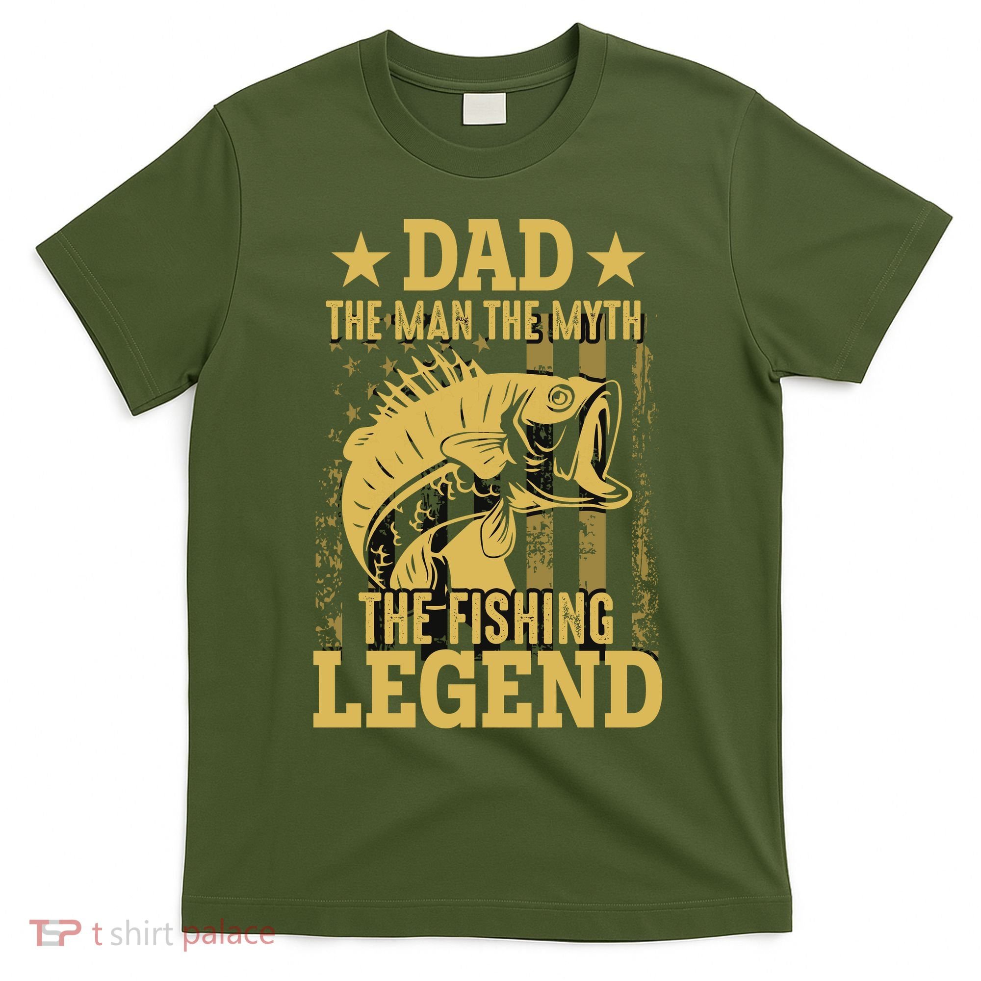 Dad Fishing Legend Flag T-Shirt
