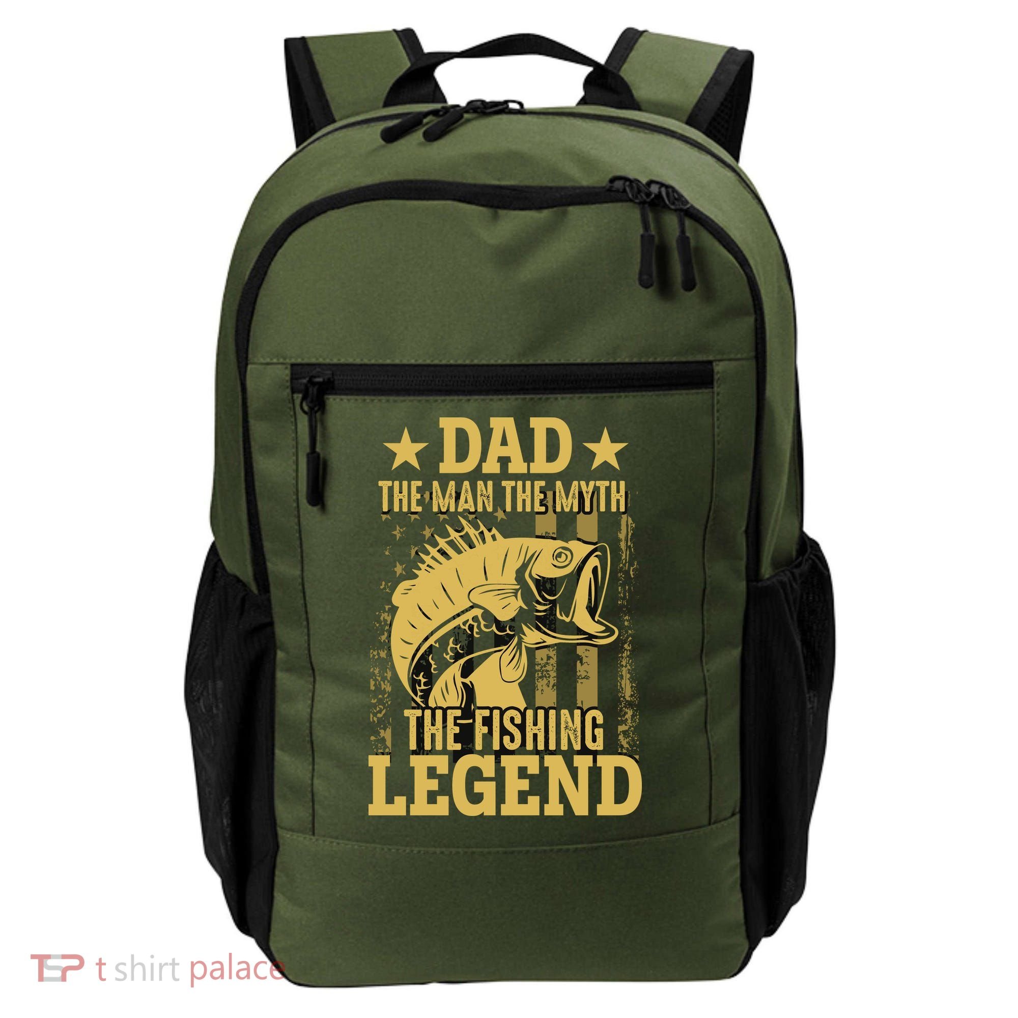 Dad Fishing Legend Flag Backpack