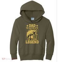 Dad Fishing Legend Flag Kids Hoodie thumb 0