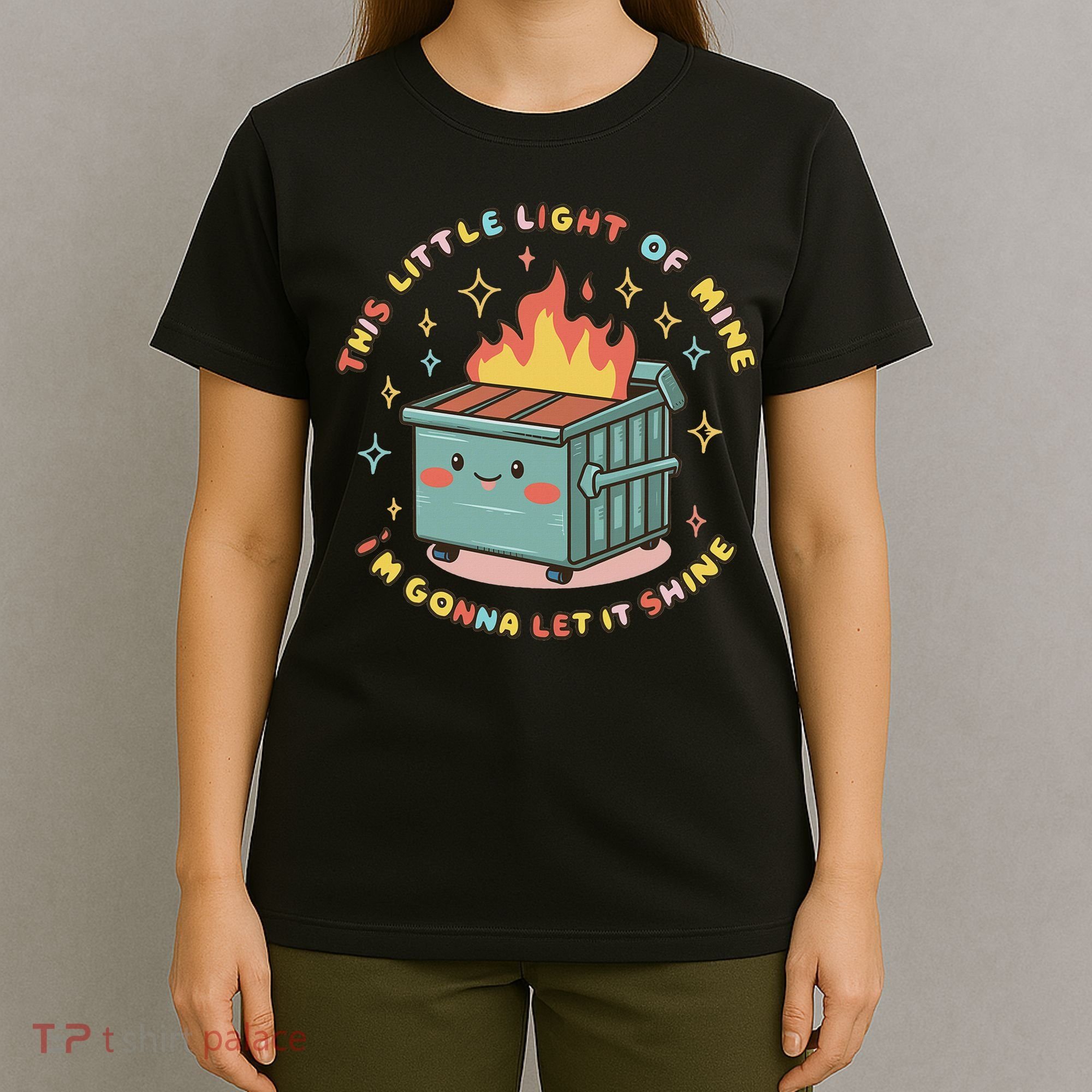Dumpster Fire Light I'm Gonna Let It Shine Halloween T-Shirt