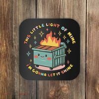 Dumpster Fire Light I'm Gonna Let It Shine Halloween Coaster thumb 0