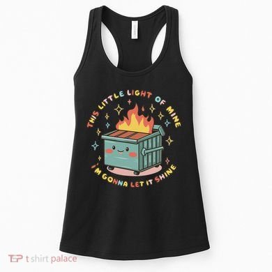 Dumpster Fire Light I'm Gonna Let It Shine Halloween Women's Tank Top