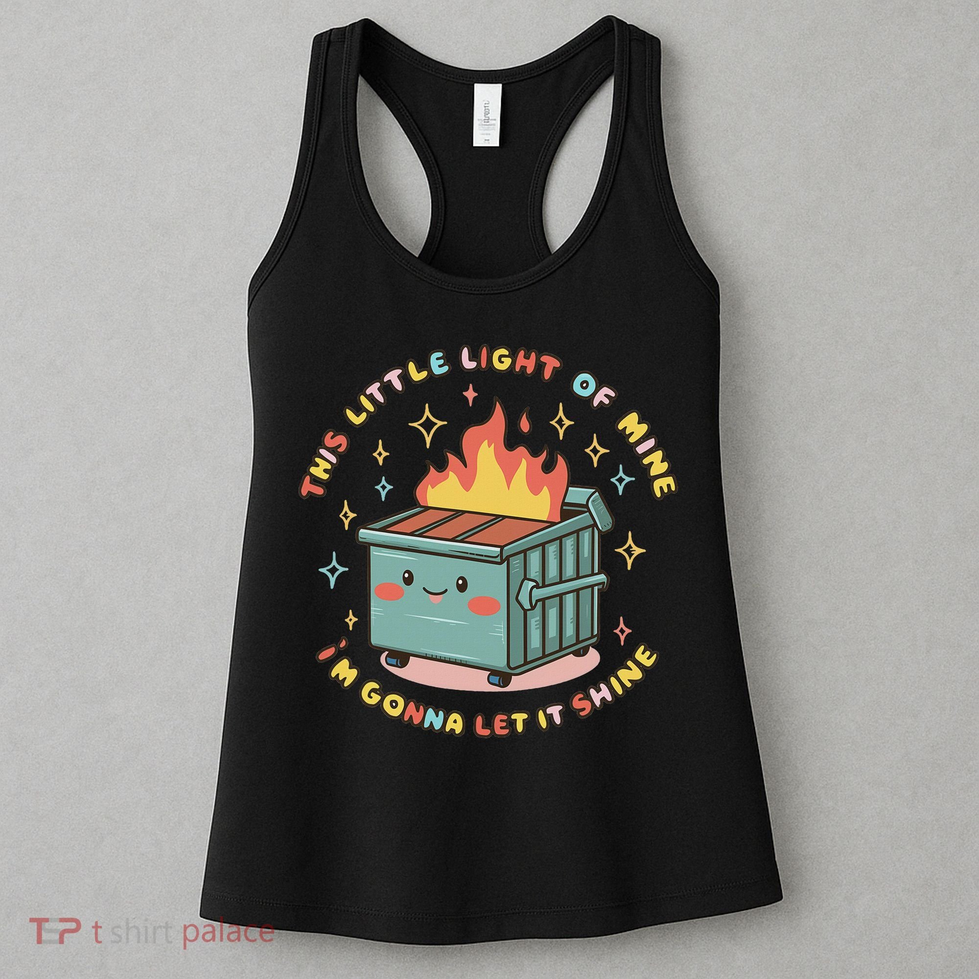 Dumpster Fire Light I'm Gonna Let It Shine Halloween Women's Tank Top