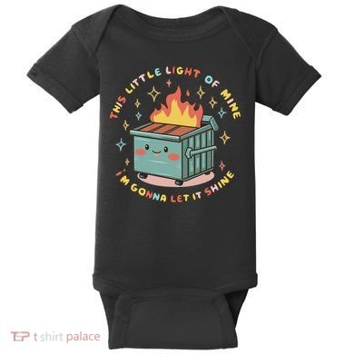Dumpster Fire Light I'm Gonna Let It Shine Halloween Baby Bodysuit