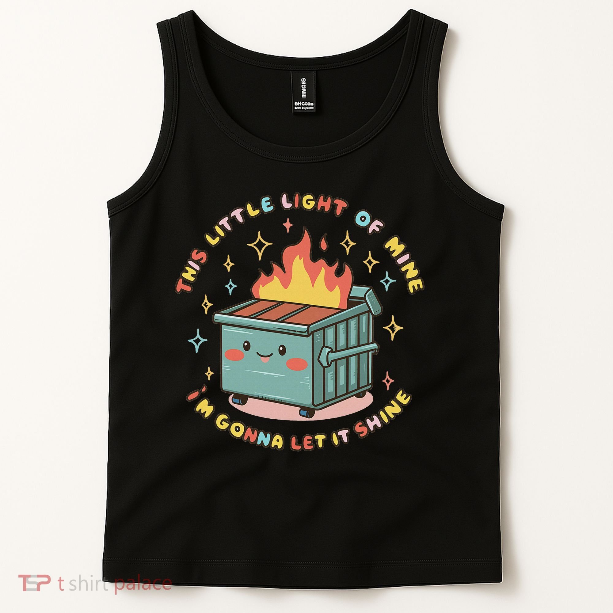 Dumpster Fire Light I'm Gonna Let It Shine Halloween Tank Top