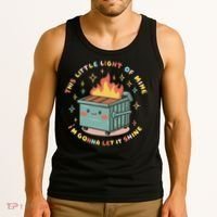 Dumpster Fire Light I'm Gonna Let It Shine Halloween Tank Top thumb 3