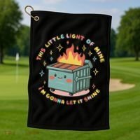 Dumpster Fire Light I'm Gonna Let It Shine Halloween Golf Towel thumb 1
