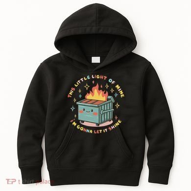 Dumpster Fire Light I'm Gonna Let It Shine Halloween Kids Hoodie