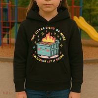Dumpster Fire Light I'm Gonna Let It Shine Halloween Kids Hoodie thumb 3