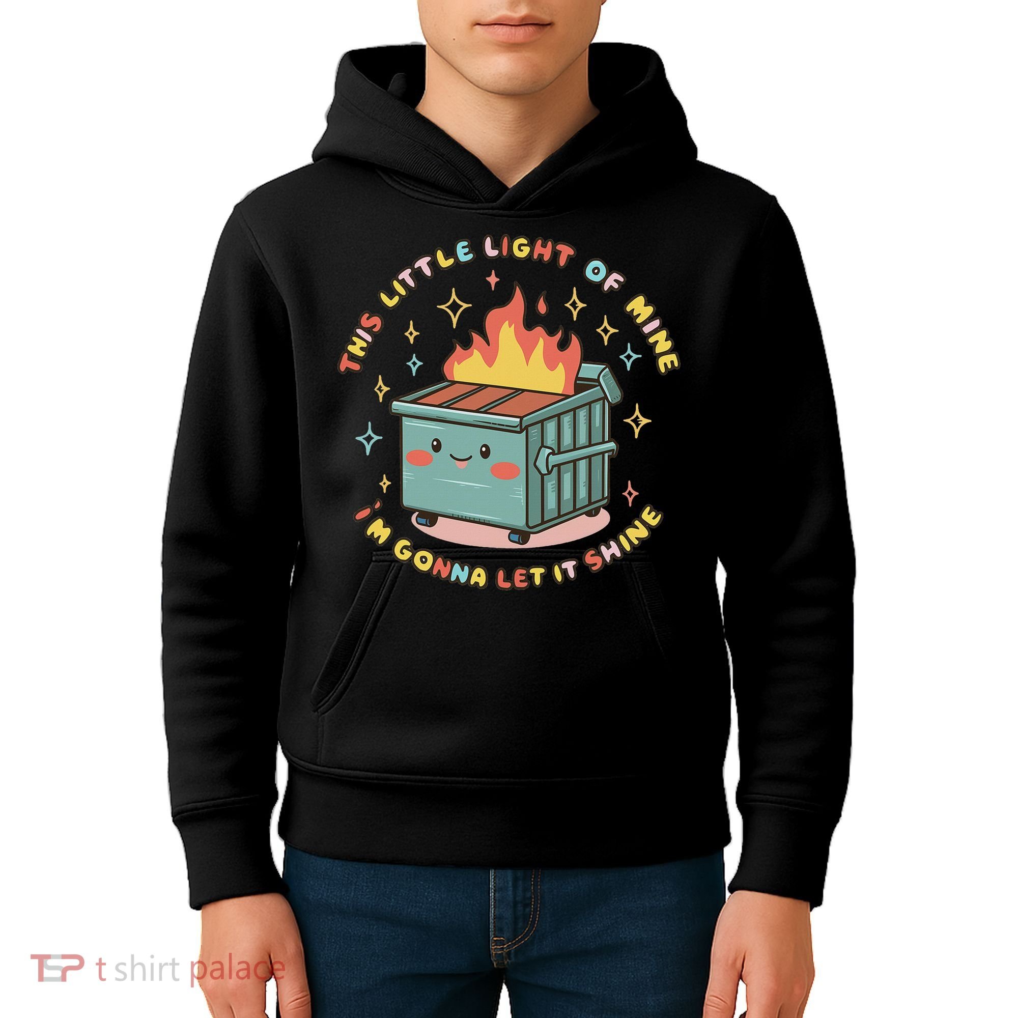 Dumpster Fire Light I'm Gonna Let It Shine Halloween Kids Hoodie