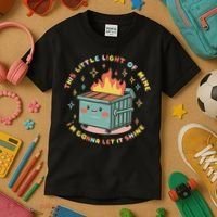 Dumpster Fire Light I'm Gonna Let It Shine Halloween Kids T-Shirt thumb 3