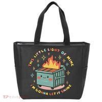 Dumpster Fire Light I'm Gonna Let It Shine Halloween Tote Bag thumb 0