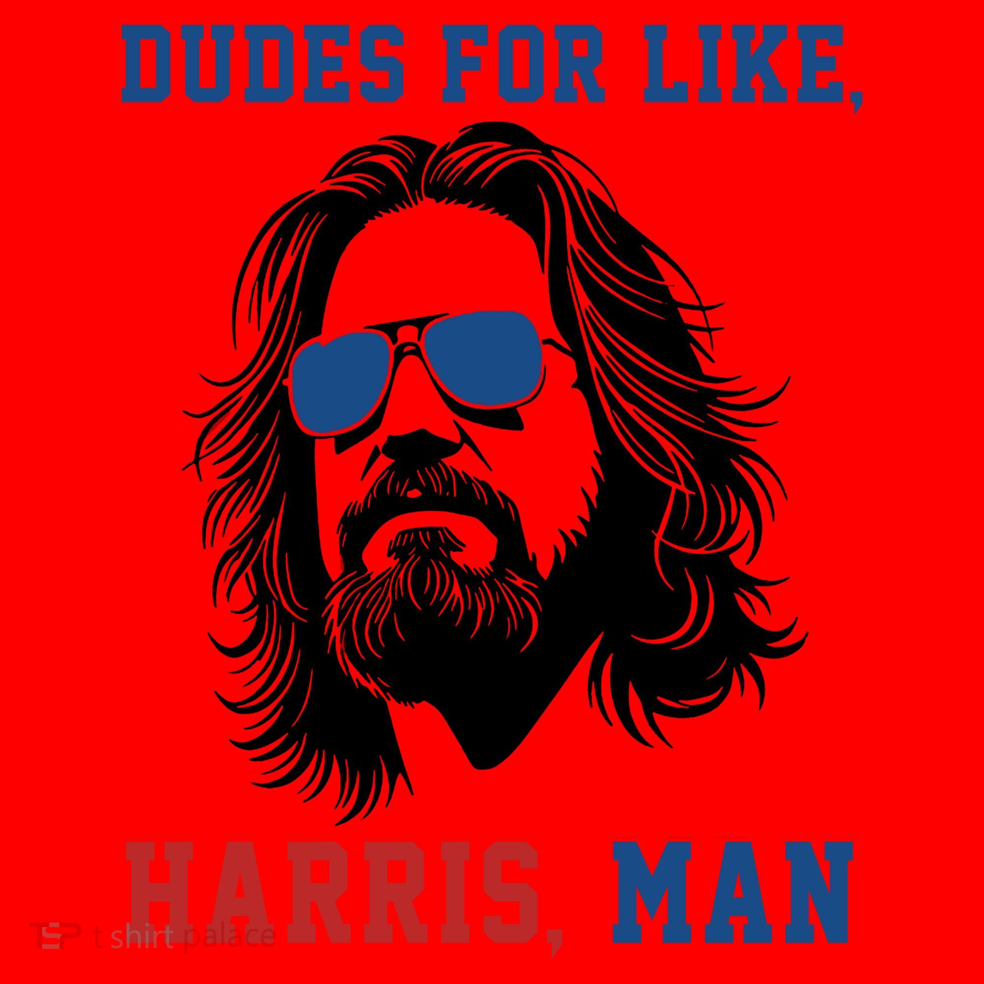 Dudes For Like Harris Man Funny Kamala Harris 2024 Santa Hat