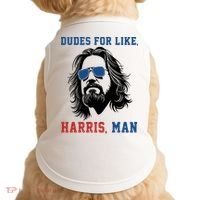 Dudes For Like Harris Man Funny Kamala Harris 2024 Doggie Tank thumb 0