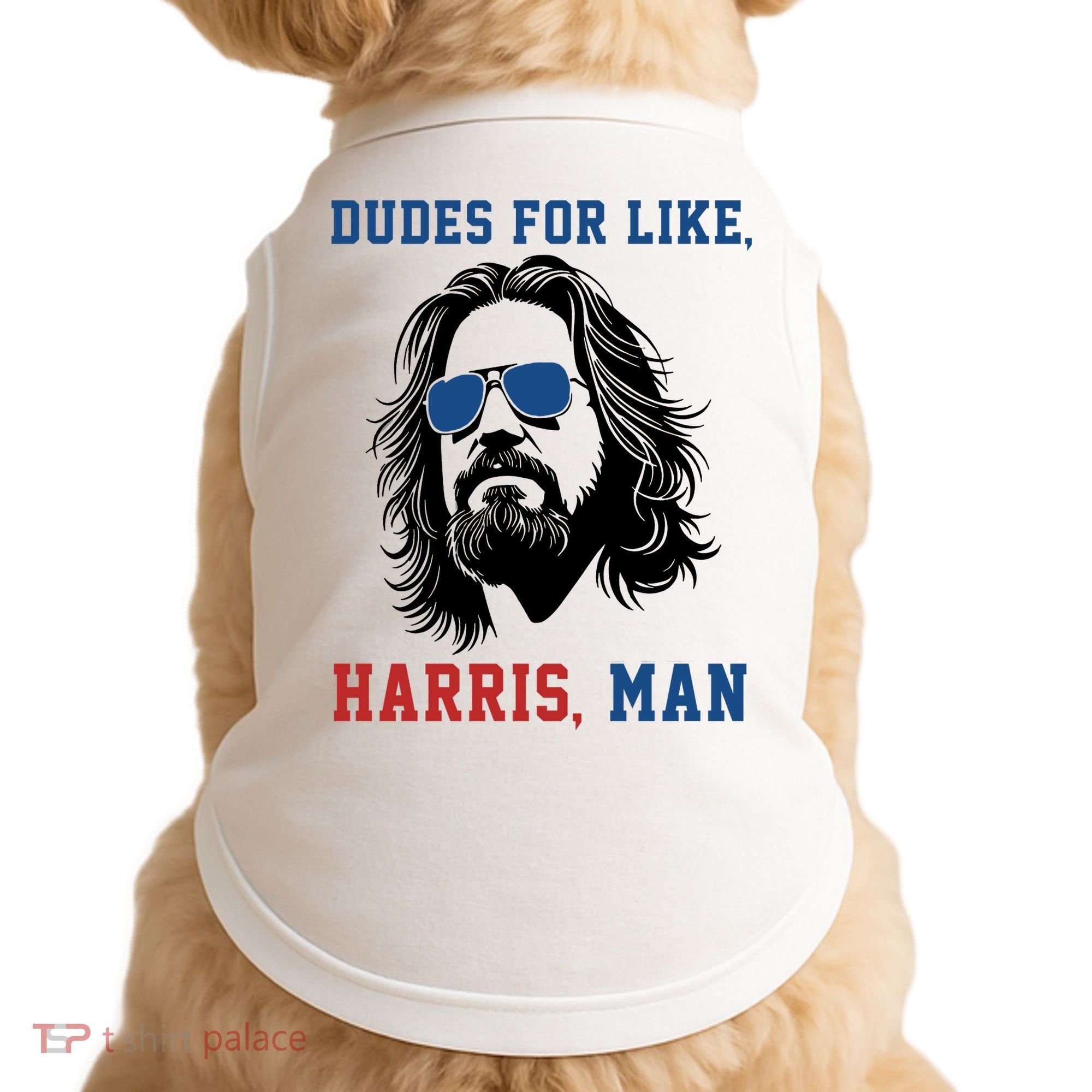 Dudes For Like Harris Man Funny Kamala Harris 2024 Doggie Tank