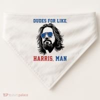Dudes For Like Harris Man Funny Kamala Harris 2024 USA-Made Doggie Bandana thumb 0