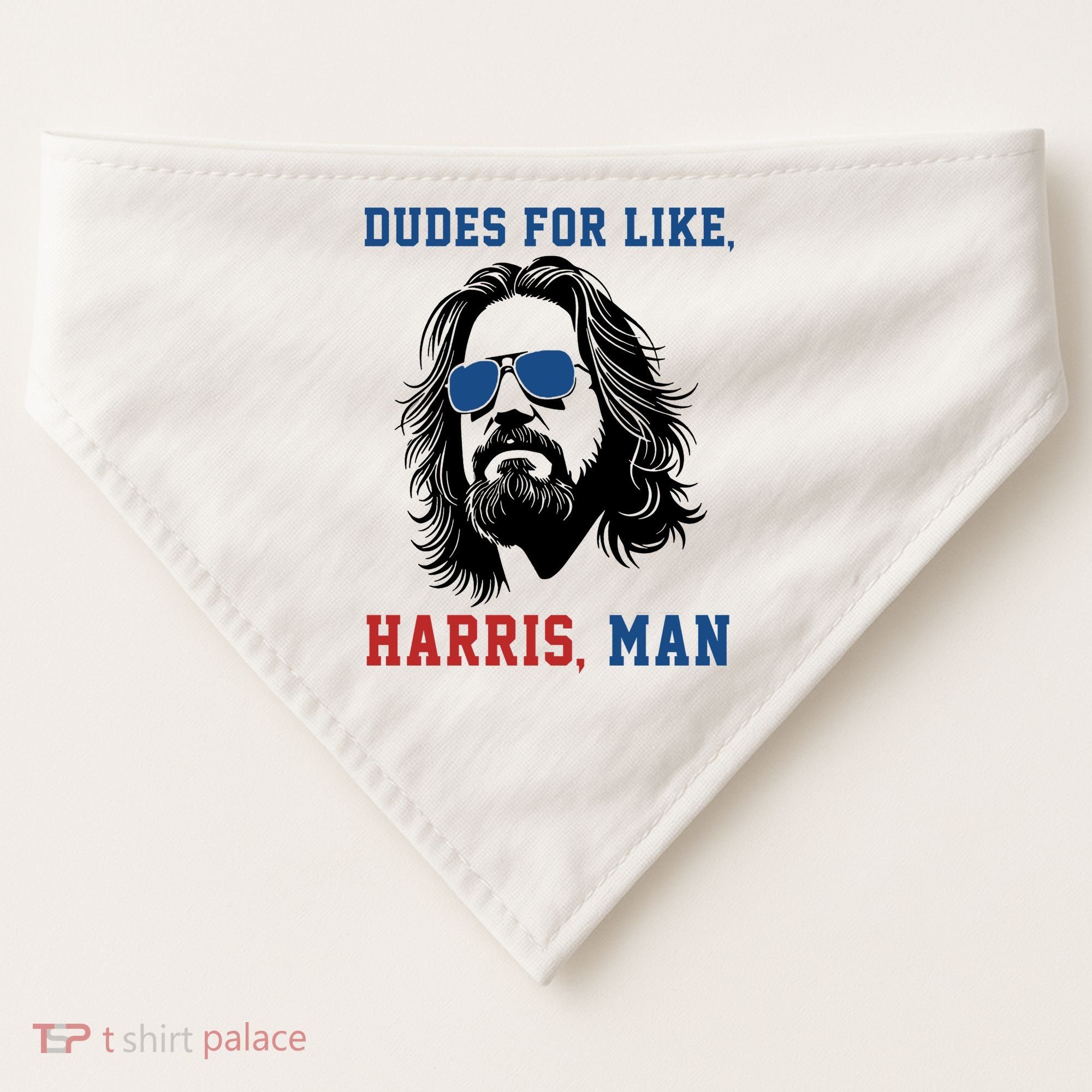Dudes For Like Harris Man Funny Kamala Harris 2024 USA-Made Doggie Bandana