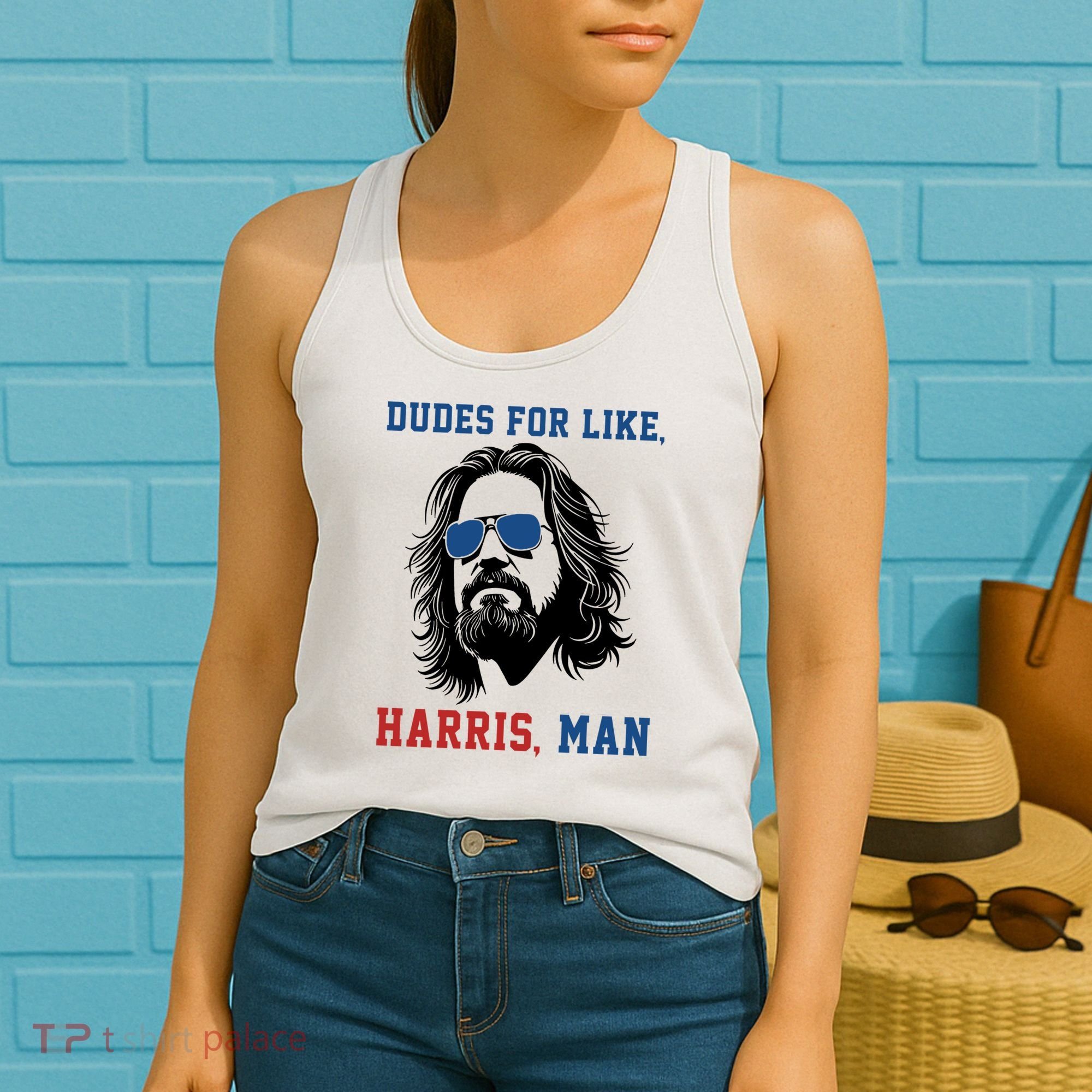 Dudes For Like Harris Man Funny Kamala Harris 2024 Women's Tank Top
