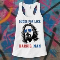 Dudes For Like Harris Man Funny Kamala Harris 2024 Women's Tank Top thumb 3