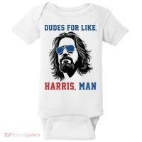 Dudes For Like Harris Man Funny Kamala Harris 2024 Baby Bodysuit thumb 0