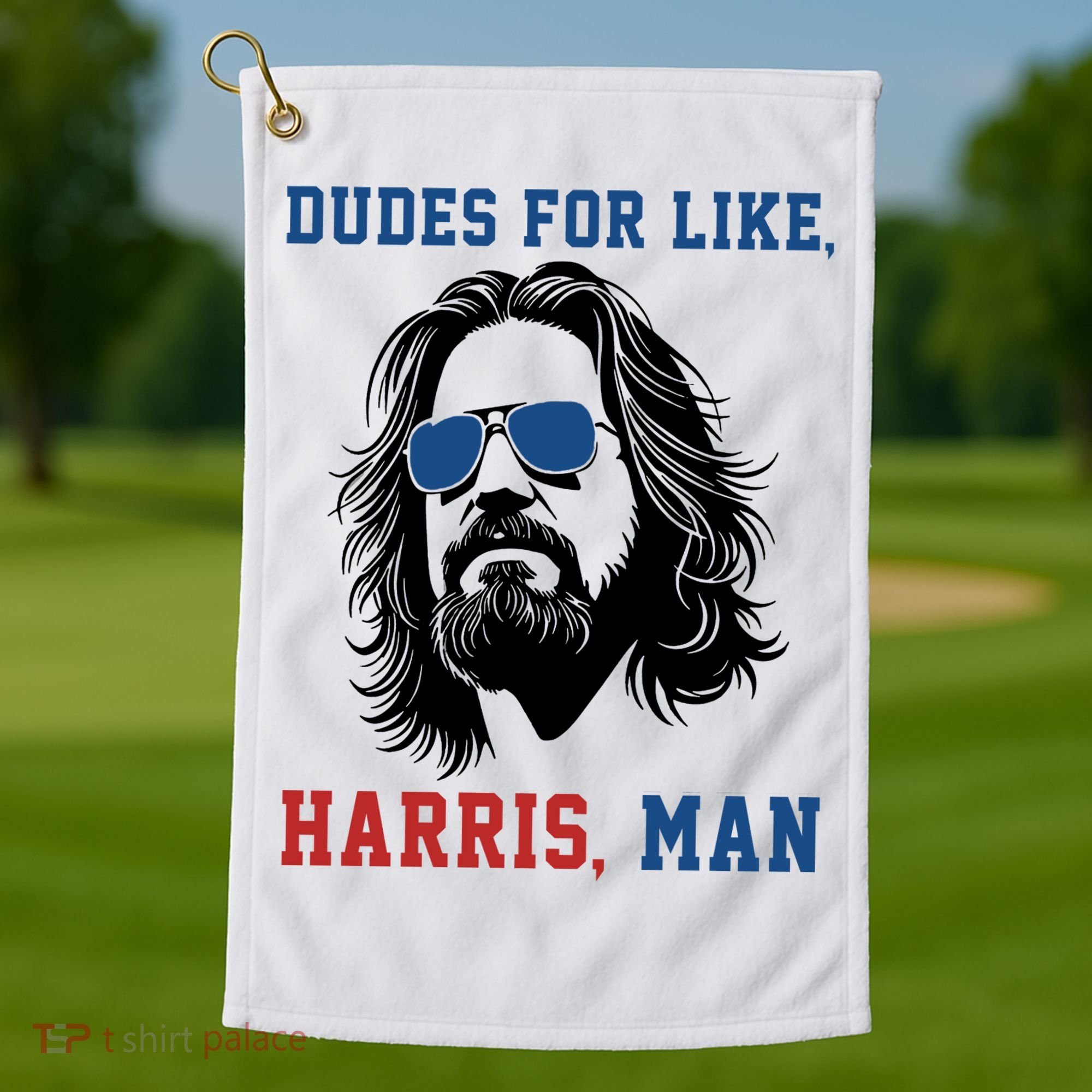 Dudes For Like Harris Man Funny Kamala Harris 2024 Golf Towel