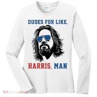 Dudes For Like Harris Man Funny Kamala Harris 2024 Women's Long Sleeve Shirt thumb 0