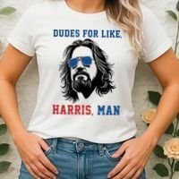 Dudes For Like Harris Man Funny Kamala Harris 2024 Women's T-Shirt thumb 2
