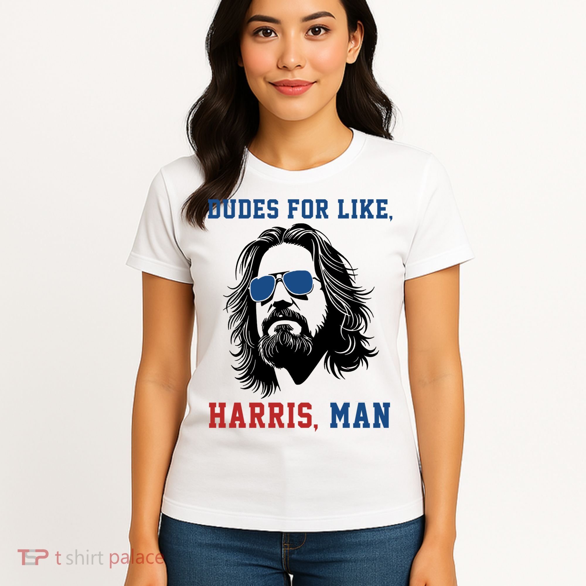 Dudes For Like Harris Man Funny Kamala Harris 2024 Women's T-Shirt