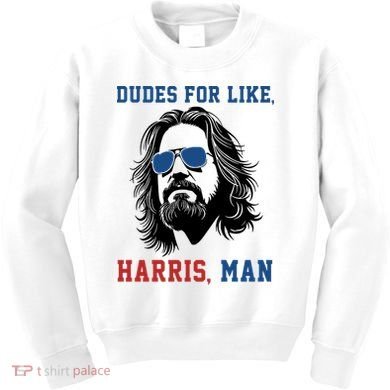 Dudes For Like Harris Man Funny Kamala Harris 2024 Kids Sweatshirt