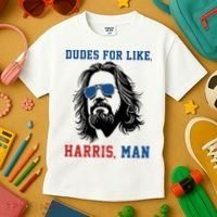 Dudes For Like Harris Man Funny Kamala Harris 2024 Kids T-Shirt thumb 3