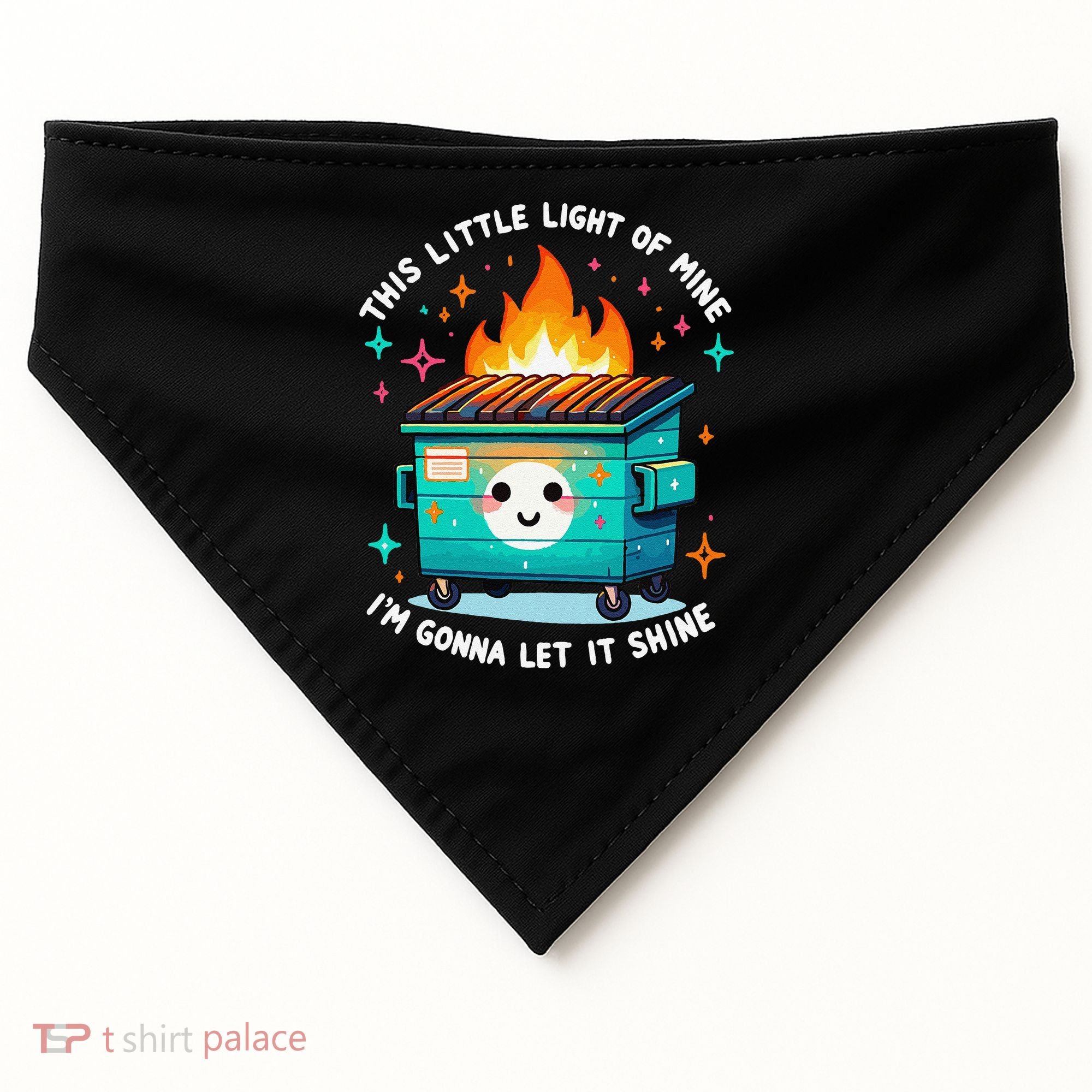 Dumpster Fire Light IM Gonna Let It Shine Halloween USA-Made Doggie Bandana