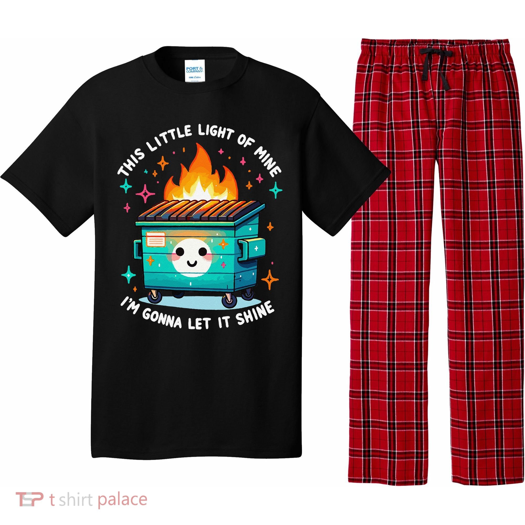 Dumpster Fire Light IM Gonna Let It Shine Halloween Pajama Set