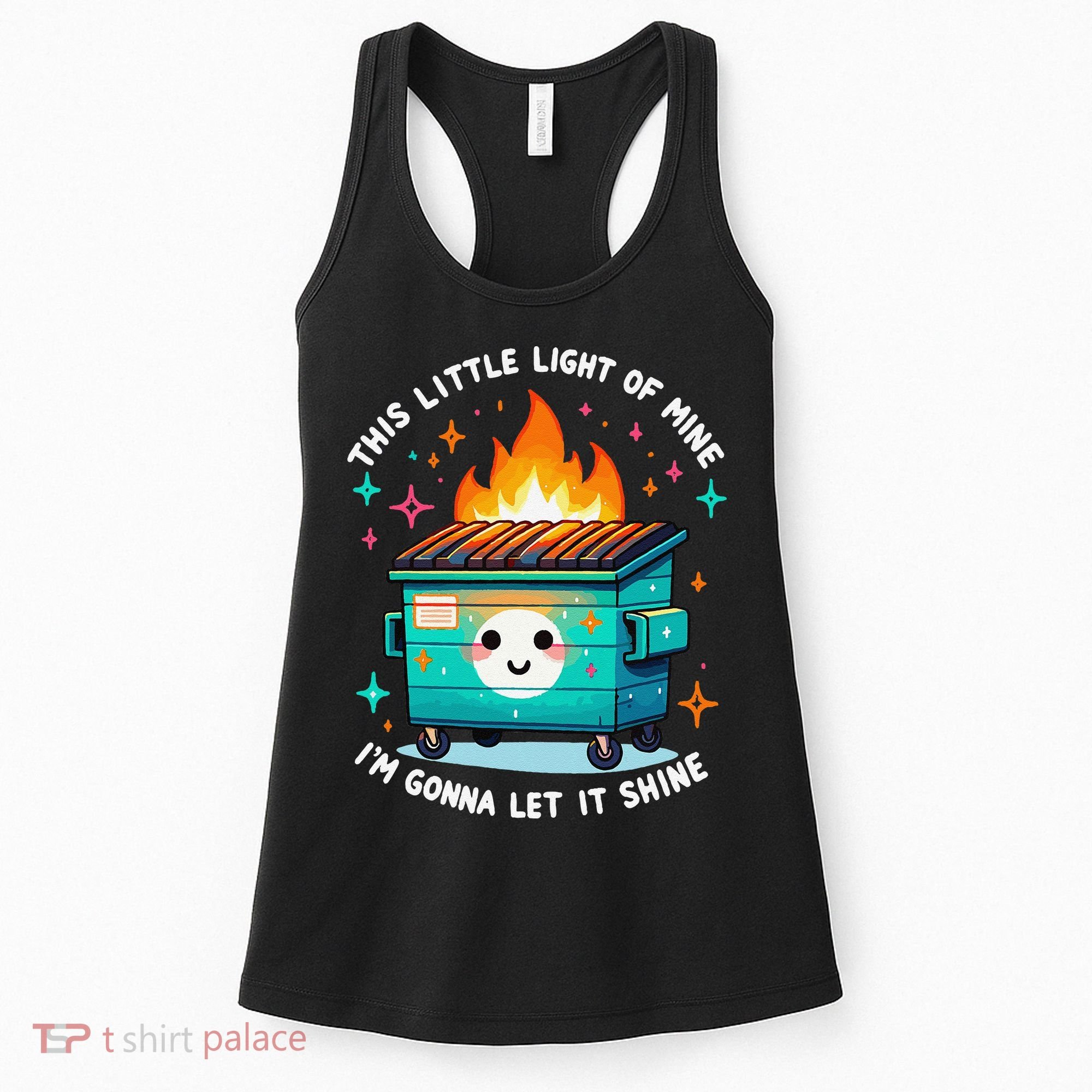 Dumpster Fire Light IM Gonna Let It Shine Halloween Women's Tank Top