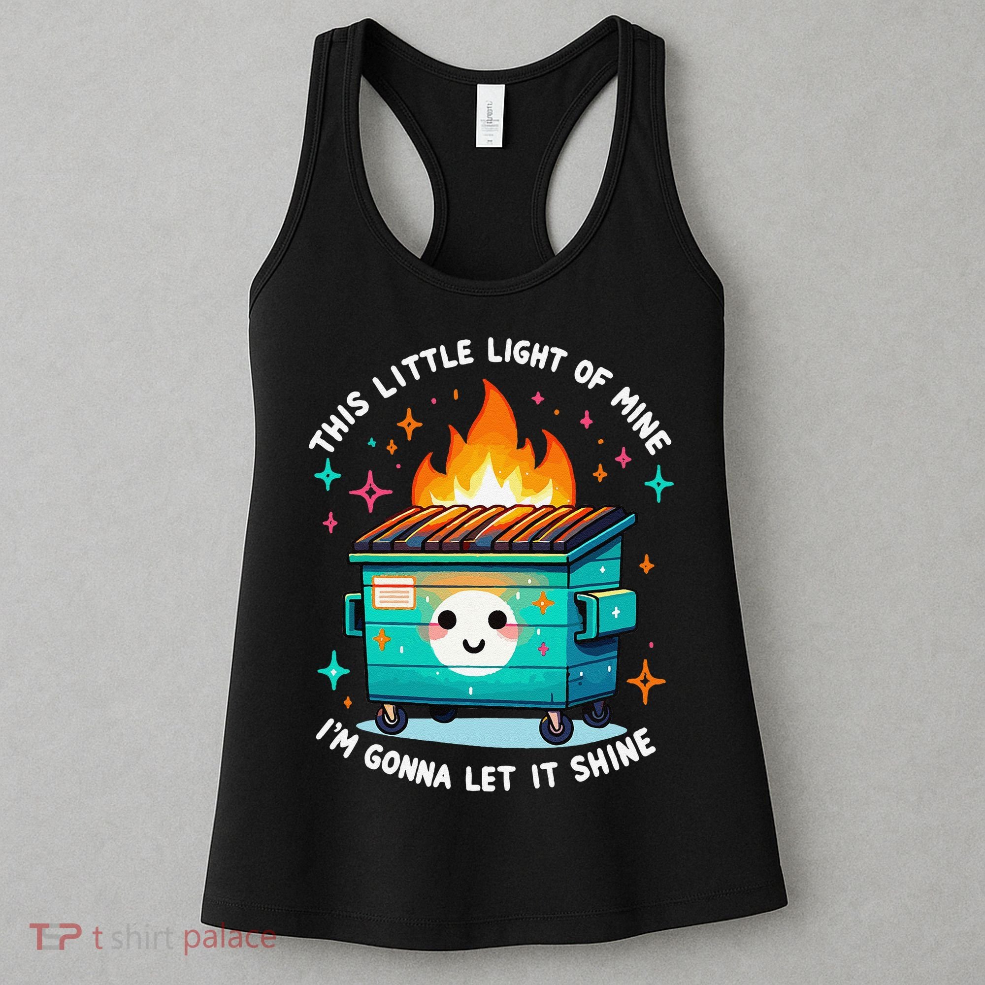 Dumpster Fire Light IM Gonna Let It Shine Halloween Women's Tank Top