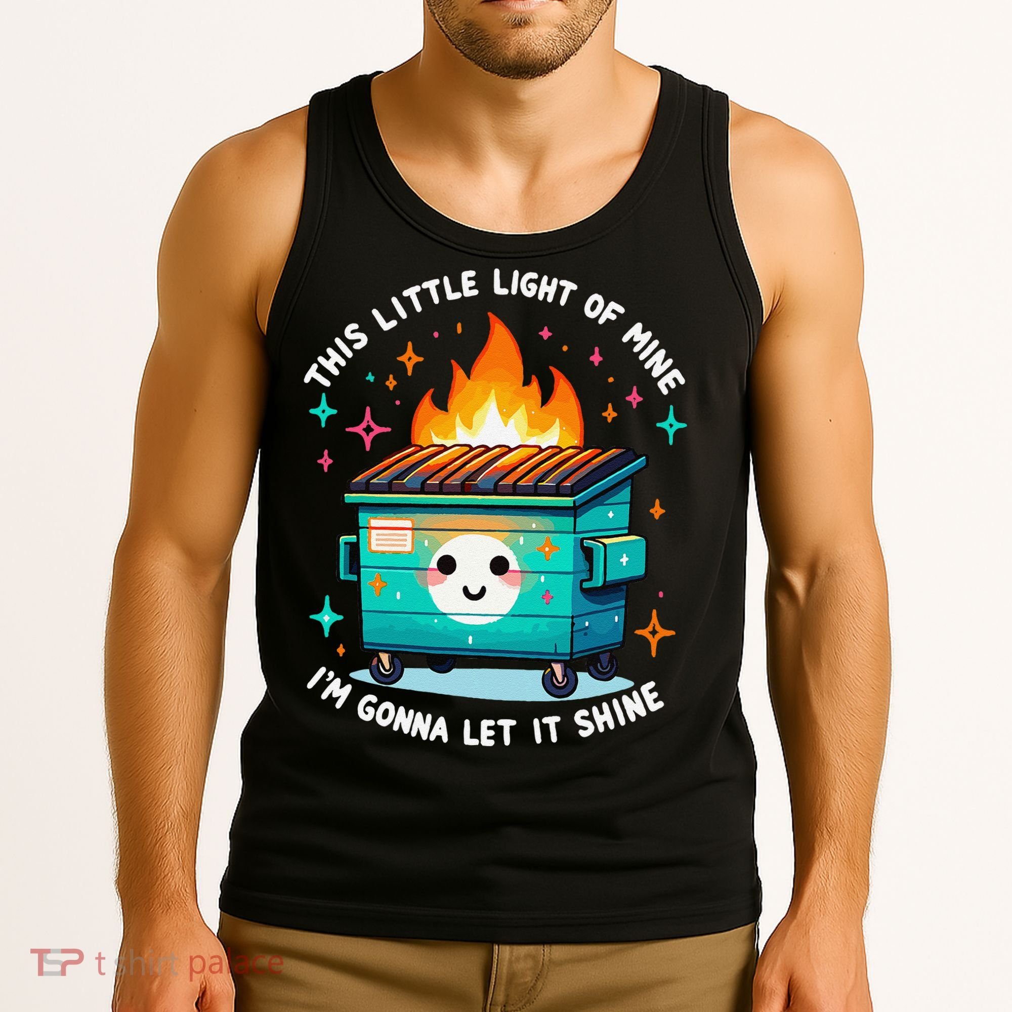 Dumpster Fire Light IM Gonna Let It Shine Halloween Tank Top