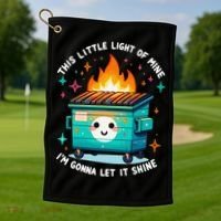 Dumpster Fire Light IM Gonna Let It Shine Halloween Golf Towel thumb 1