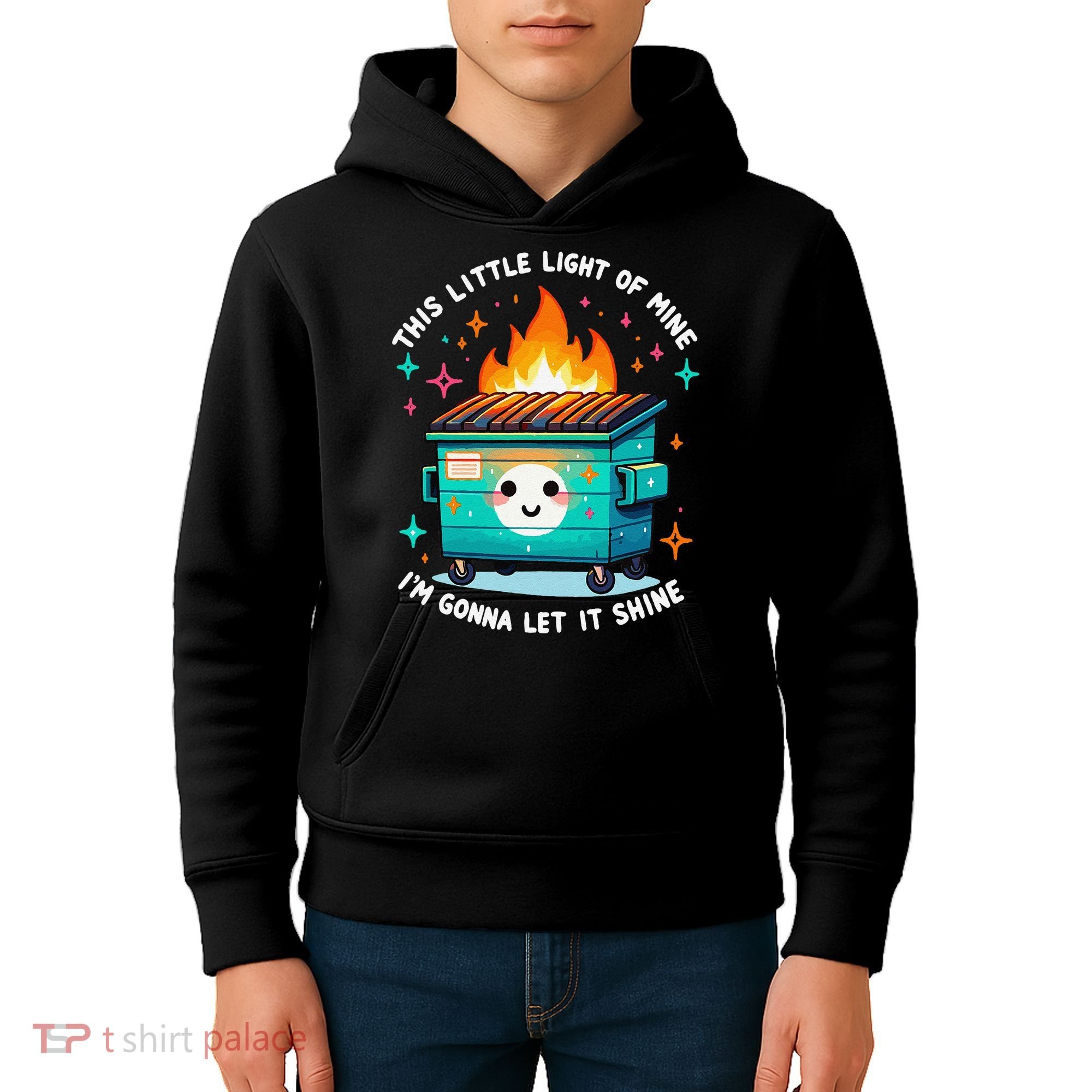 Dumpster Fire Light IM Gonna Let It Shine Halloween Kids Hoodie