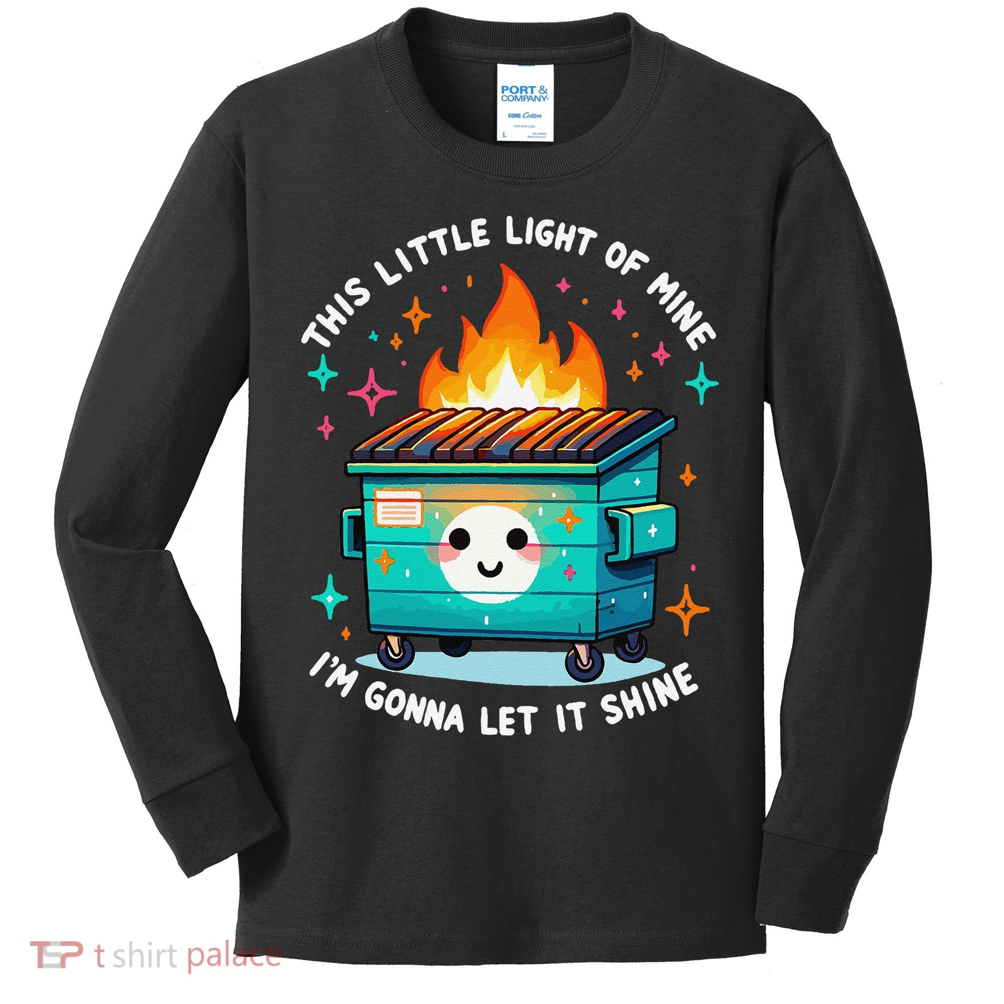 Dumpster Fire Light IM Gonna Let It Shine Halloween Kids Long Sleeve Shirt