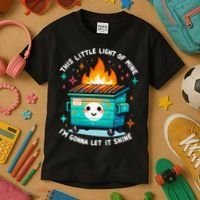 Dumpster Fire Light IM Gonna Let It Shine Halloween Kids T-Shirt thumb 3