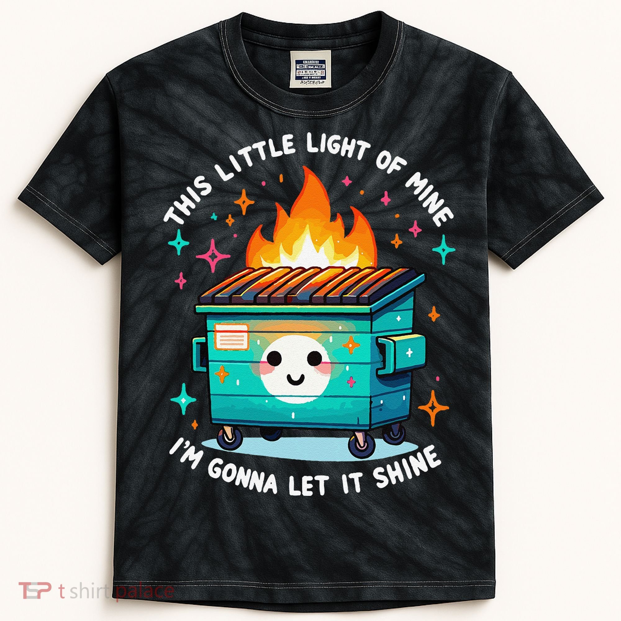 Dumpster Fire Light IM Gonna Let It Shine Halloween Kids Tie-Dye T-Shirt