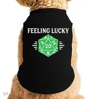 Dungeon Feeling Lucky Rpg D20 20 Sided Dice Gaming Nerdy Gift Doggie Tank thumb 0